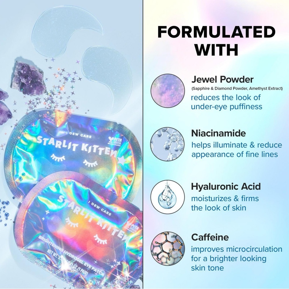 🌟HOST PICK 🌟I Dew Care Starlit Kitten Brightening Hydrogel Eye Patches, New - Picture 5 of 9